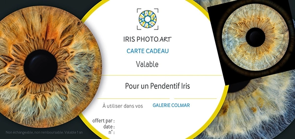 Chèque cadeau pendentif iris à colmar